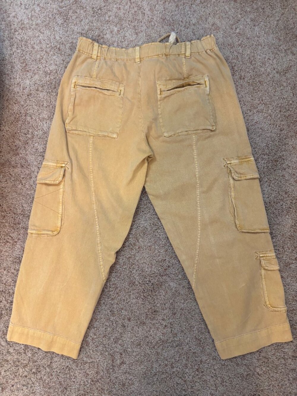 Free People Tahiti Pull On Cargo Pants in Yellow - Picture 7 of 7